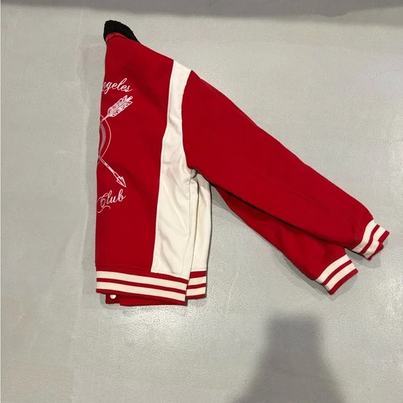 Fashion Nova Red and White Archery Club Jacket - Picture 5 of 6